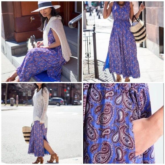Banana Republic Indigo Paisley Maxi Dress - Picture 11 of 12